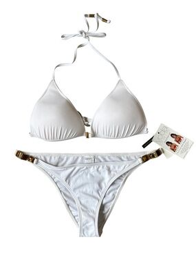 Voda Swim Envy Push Up Tigers Eye White Bikini Size L - NWT